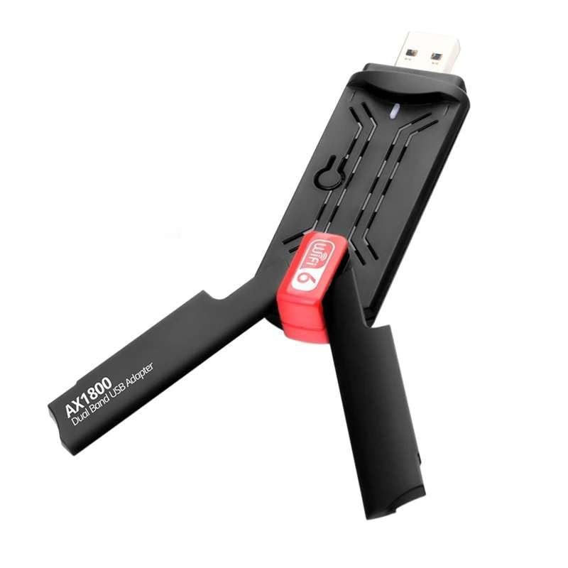 High-Speed WiFi 6 USB Adapter – 1800Mbps Dual-Band Wireless Network Dongle for Windows PCs (7, 10, 11)