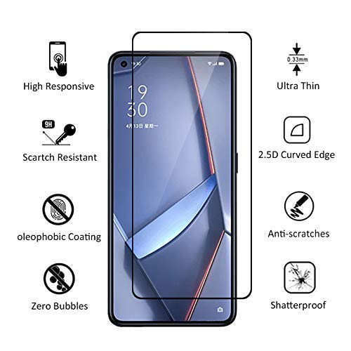 Image of Screen Protector for Realme 7 Pro (Black) Tempered Glass Edge-to-Edge 6D Screen Guard With Installation Kit