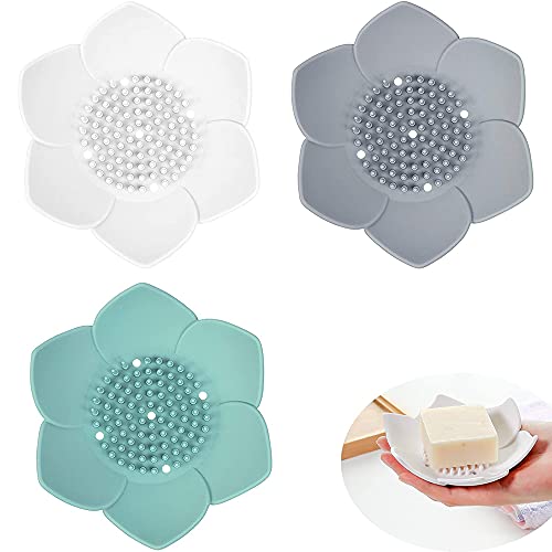 3 Pezzi Portasapone Silicone Bagno, Portasapone in...