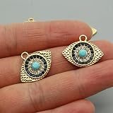 BOUDDA 5pcs / Pack Strass Brillant Strass méchant breloque Bricolage DIY Bracelet Oeil Bracelet Eau Boucle d'oreille pendentifs Accessoires turcs Chanceux bijoux-C158-1 Eye