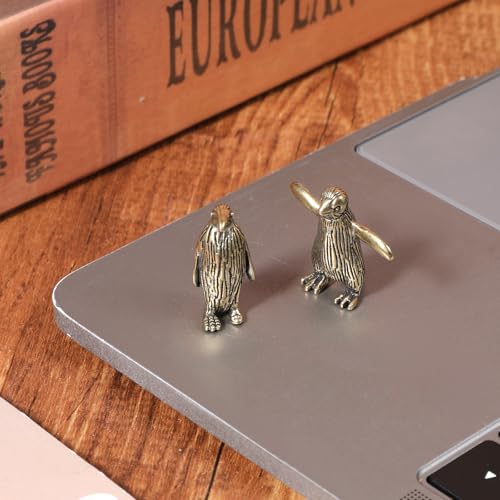 Estatuas Vintage de Pingüinos de Latón, Set 2 Piezas miniatura 7