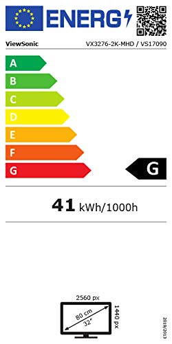 Product Image 1: ViewSonic VX3276-2K-MHD 32 Inch Frameless Widescreen IPS 1440p Monitor with HDMI DisplayPort and Mini DisplayPort