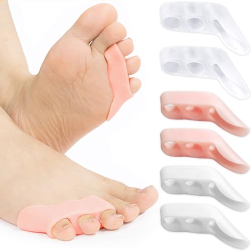 IBXWMNG 6pcs Separadores de dedos meñiques de gel, almohadillas para juanetes para mujeres y hombres, espaciadores de dedos meñiques,protectores de silicona para evitar el roce y aliviar la
