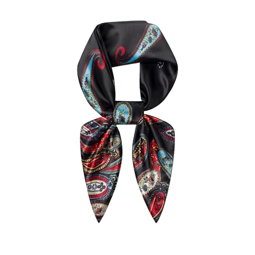 Image of 35 inch Men's Silk Cowboy Scarf - Oversized Western Bandana Neckwear, Large Square Scarf with Gift Packaging