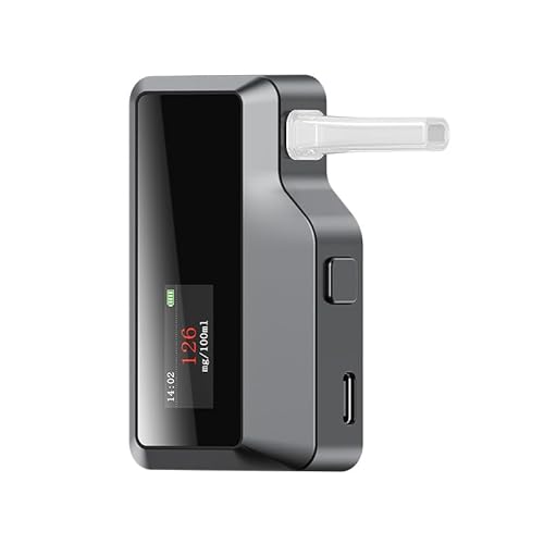 ZBK Etilometro ad alta precisione, analizzatore di respiro elettrochimico, etilometro digitale accurato - 100 record di archiviazione, ricarica rapida di tipo C, unità regolabili e tempo per uso