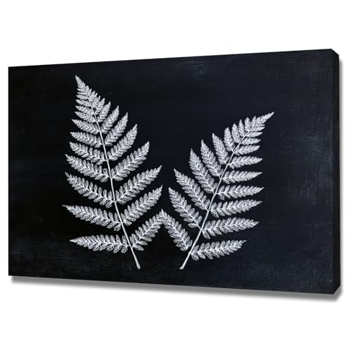 Murale botanique fougère noir 30x50cm pour sublimer votre déco de salon