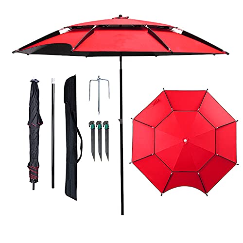 Parasol de plage inclinable Φ2m crème solaire avec sac de rangement