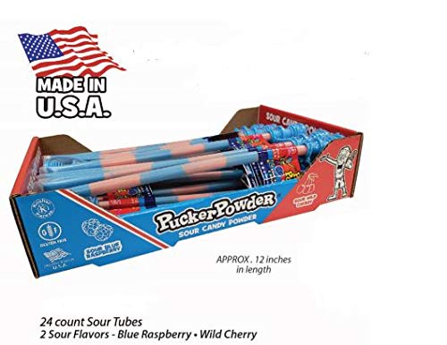 Pucker Powder 12' Super Tube Blue Raspberry And Wild Cherry - 24 Pack #TOP2