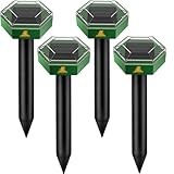Mole Repeller for Lawns, Mole Trap Stakes with Sonic Pulse Wave, Waterproof Outdoor Gopher Repellent Solar Powered Vole Repellent Spikes Protect Your Garden & Lawn