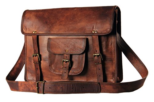 Handmadecart Leather Messenger Bags for Men and Women Laptop Shoulder Satchel Briefcase (15 Inches)