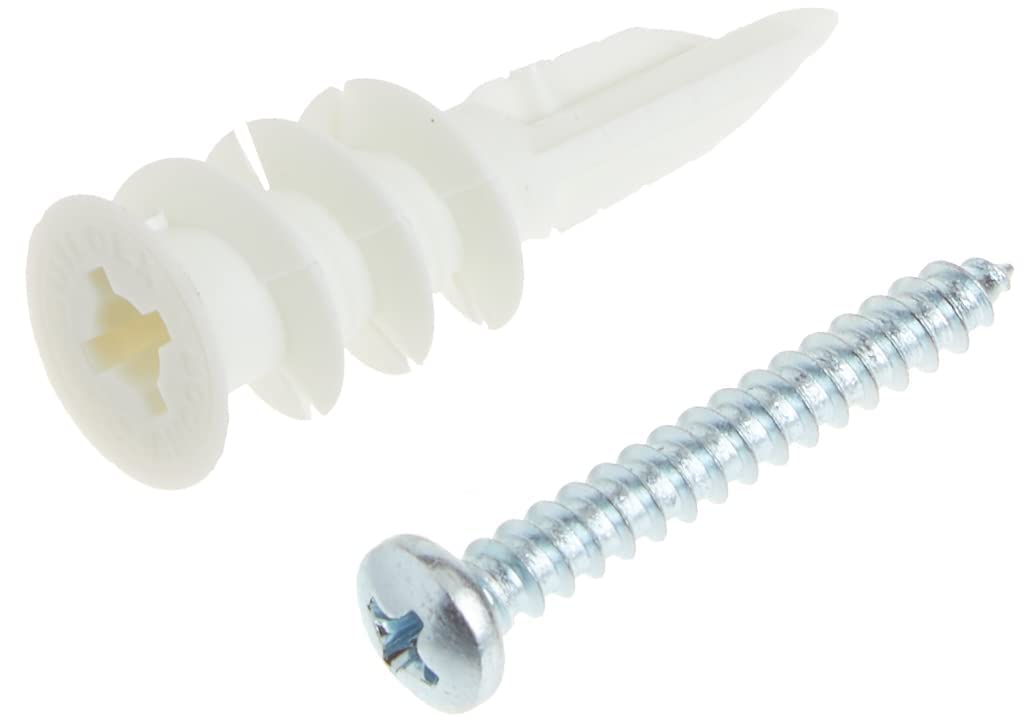 25 tasselli per cartongesso autofilettanti EZ Ancor con testa rossa in nylon con viti, fino a 34 kg | EZP25
