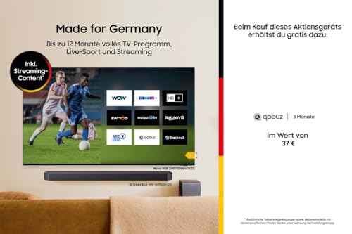 Samsung HW-QS710GF Q-Series 3.1.2-Kanal-Soundbar für Fernseher, TV-Lautsprecher mit kabellosem 6,5"-Subwoofer, Kabelloses Dolby Atmos und DTS:X, SpaceFit Sound, Q-Symphony – Bild 4