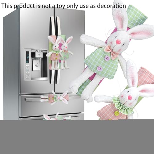 Fundas para manijas de electrodomésticos con diseño de conejo de Pascua protector 6
