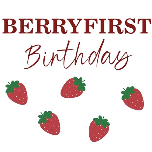 Vinilo Decorativo Cumpleaños Tema Fresa Para Niñas miniatura 7