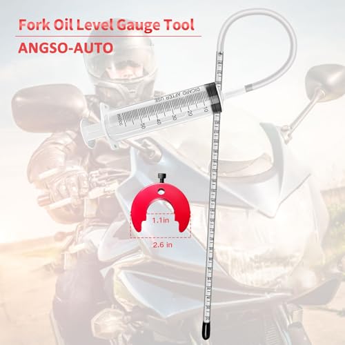 Image of Adjustable Fork Oil Level Measurement Gauge Tool for Motorcycle,Mountain Bike - Stable Shape C Adjuster, Accurate 300 mm Markings, Tuning Syringe with 60 ml Capacity