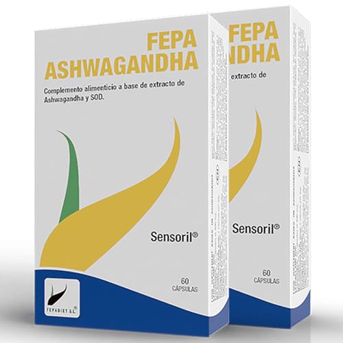 FEPA-ASHWAGANDHA + SOD | Suplemento | Potente Adaptógeno | Apoyo para estrés, ansiedad y conciliación del sueño | Mejora Concentración y Rendimiento Mental | 120 cápsulas | Sin Gluten Sin Lactosa