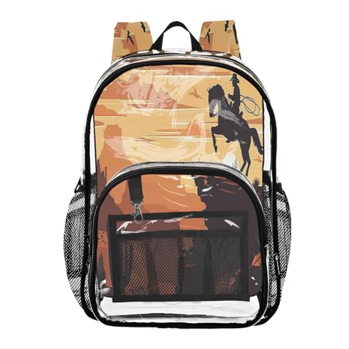 Mochila transparente resistente aprobada para estadios con múltiples bolsillos escolares