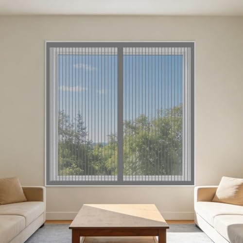 Mosquitera Magnética para Ventanas 130 x 80 cm Imanes Se Cierran Automáticamente Mosquitera Magnética Ventanas Fácil de Limpiar Adecuada para Decoración Del Hogar, Gris