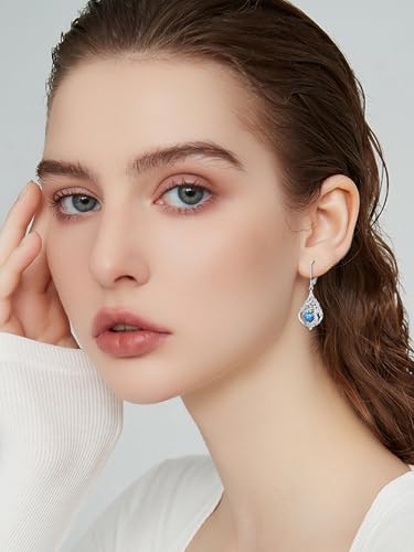 Tree-of-Life-Dangle-Drop-Earrings-for-Women-S925-Sterling-Silver-Dainty-Heart-Gemstone-Birthstone-Earring-Tree-of-Life-Jewelry-Birthday-Anniversary-Wedding-Gifts-for-Wife-Sister-Friend-Her