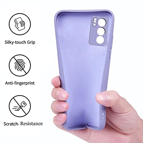 Image of A rtistque Liquid TPU Silicone Matte Shockproof Flexible with Camera Protection Soft Back Cover Case for Oppo Reno 6 Pro 5G - Purple
