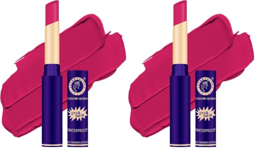 Image of Colors Queen Queen Lips Matte Lipstick | Long Lasting Lipstick Waterproof Highly Pigmented with Smooth Application | Smudge Proof Lipstick for Women (44 - Honey Pink) (Pack of 2)