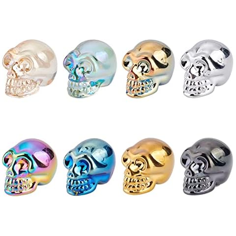NBEADS 8 mini decoraciones de calavera de Halloween, estatua de esqueleto de cristal Cover