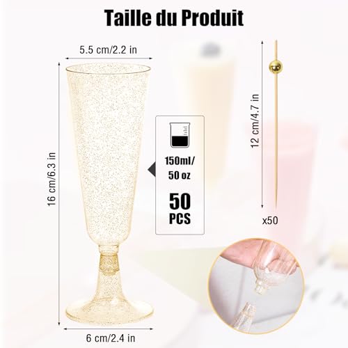 Copas de plástico reutilizables para fiestas y flautas de champán 150ml 4