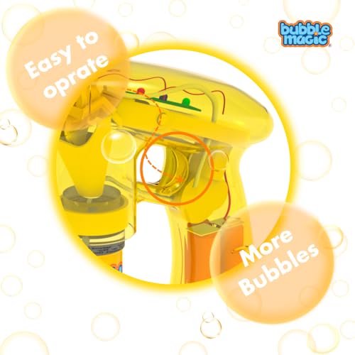 Image of Bubble Magic Light Up Electronic Bubble Blaster - Yellow