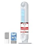 Dreo 20dB Leiser Turmventilator, 10 m Wurfweite 4 Geschwindigstufen 4 Modi 8 Std. Timer 90° oszillierende Ventilator mit Kühlung Fernbedienung für Schlafzimmer, Nomad One, Weiß