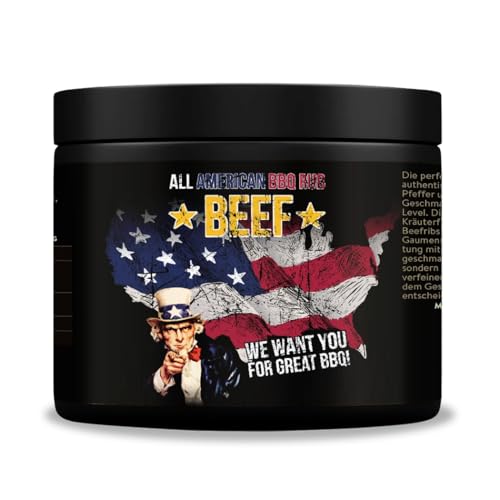 Royal Spice All American BBQ Beef Rub 350 g – Trockenmarinade für Brisket, Ribs & Rinderbraten – Authentische BBQ Würzmischung mit Pfeffer, Knoblauch & Chili – Für kraftvolles Beef Aroma vom Grill