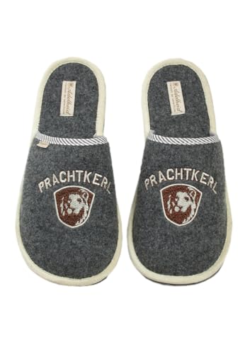 Adelheid Prachtkerl Filzpantoffel, Farbe:mausgrau, Größe:42/43