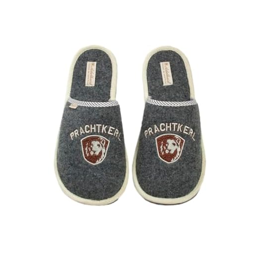 Adelheid Prachtkerl Filzpantoffel, Farbe:mausgrau, Größe:42/43