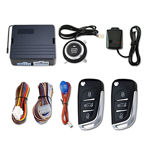 Sistema de Alarma de Seguridad para vehículos Alarma de automóvil con Motor AutoStart Motor Remoto Start Detet Push Botón Centralizado Automatización Automatización Automatización de Encendido Inicio
