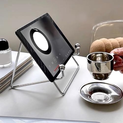 Pwshymi Soporte para Tableta de Escritorio Soporte Estable Diseño Minimalista Multifuncional para Tabletas Libros Acero Inoxidable 7,87 Pulgadas