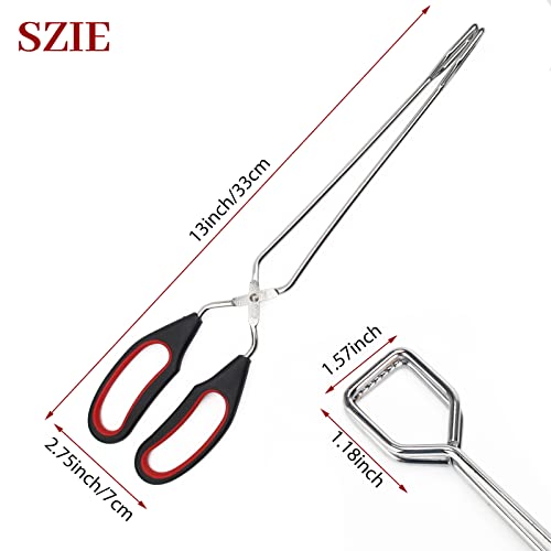 2 Pack 13inch Stainless Steel Scissor Tongs, AHIER Food Tongs Kitchen Tongs Scissor Tongs Heavy Duty with Comfort-Grip Handle for Cooking Barbecue