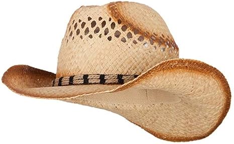 Raffia Straw Cowboy Hat with Natural 