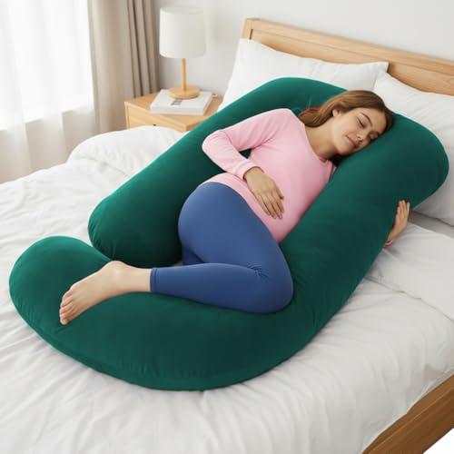 Image of StarAndDaisy Pregnancy Pillow for Women /J Shape Body Pillow with 360 Full Body Support, Ergonomic & Comfortable Maternity Pillow for Pregnancy Sleeping