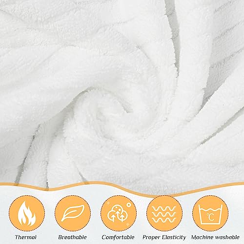 Tigeen 8 Pcs Spa Wraps for Women Bath Spa Wrap Spa Robes with Adjustable Closure and Elastic Top Lightweight Spa Robe (White Strips)3