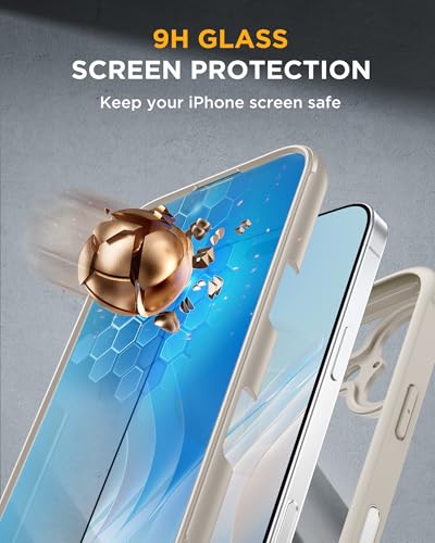 Image of Miracase for iPhone 17 Case 6.3'', Full-Body Military Grade Drop Protection Outdoor Phone case with Built-in Glass Screen &Camera Control,Easy Installation,No Gap,Compatible with MagSafe, Gray