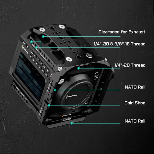 Image of Tilta Camera Modular Full Cage Compatible with Blackmagic Pyxis 6K / Pyxis 12K | Quick Release Bottom Plate | NATO Rai | Arri Rosette, Cold Shoe, SSD Mount | Multi-Thread Accessory Support