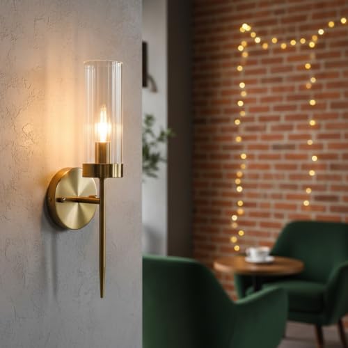 Aplique de pared moderno para iluminar pasillos oscuros con un diseño dorado elegante 7