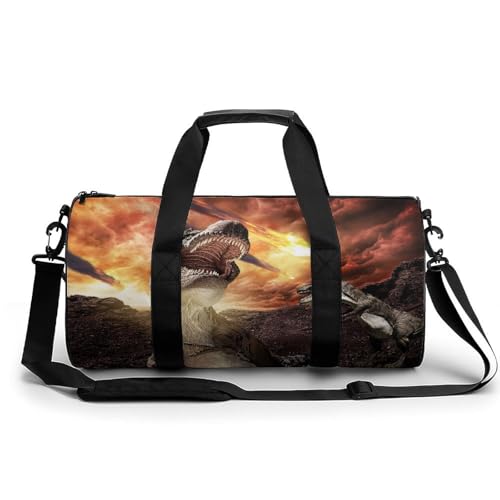 Sac de sport dinosaure volcanique 45cm imperméable et grand volume pour la gym