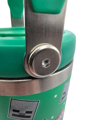 Minecraft 900ml Thermal Travel Mug Water Bottle Tumbler - Leakproof Straw & Lid - Stainless Steel Vacuum Insulated | Keeps Cold for 17Hrs - Hot for 5Hrs, Green - Image 3