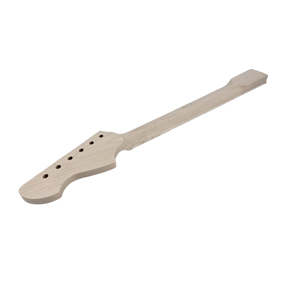 Duża głowa, gryf gitarowy, 22 progi, 648 mm, klon, elektryczne, basowe, szyjki w kropki, normalna nakrętka, śruba na pięcie, bez wiązania, regulowana na koniku.