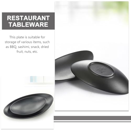 Set de 2 platos para sushi de melamina negra miniatura 6