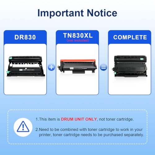 Image of DR830 Drum Unit DR 830 DR-830 Drum for DCP-L2640DW MFC-L2820DW | Compatible for Brother DR830 Drum Use for HL-L2405W HL-L2460DW MFC-L2820DW HL-L2480DW HL-L2400D Printer (Not Toner, 2-Pack)