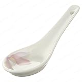 M.V. Trading 007-08 Chinese Porcelain Soup Spoons with Pink Floral Design, 5¼-Inch Long, 3/4-Ounce,...