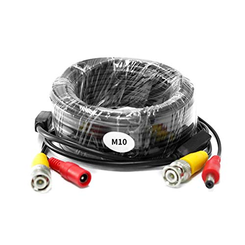Preisvergleich Produktbild fengzong CCTV-Sicherheitsvideokamera DVR-Daten Stromverlängerungskabel BNC + DC Reinkupfer Doppelabschirmung Sicherheitskamera Videokabel (schwarz & 10 m)