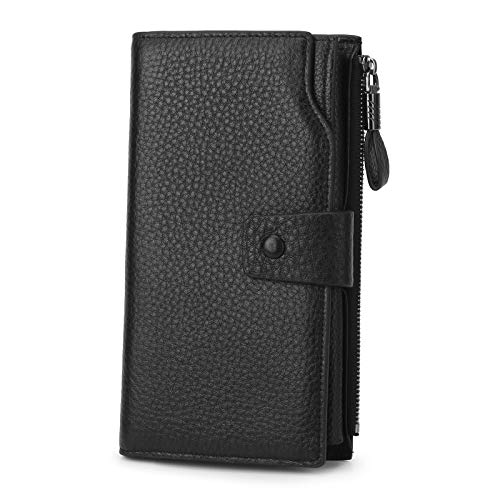 Image of YALUXE Women's Real Leather Wallet RFID Protect 21 Card Slots Phone Pocket