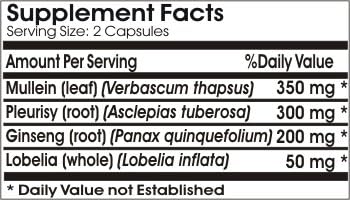 Lung and Asthma Support ~ 180 Capsules - No Additives ~ Naturetition Supplements